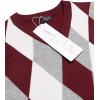 imageCOOFANDY Mens Sleeveless V Neck Pullover Sweater Slim Fit Casual Argyle Vest SweatersWine Red