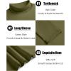 imageCOOFANDY Mens Slim Fit Basic Turtleneck TShirt Long Sleeve Solid T Shirts Casual Knit Pullover Thermal TopsArmy Green
