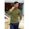 imageCOOFANDY Mens Slim Fit Basic Turtleneck TShirt Long Sleeve Solid T Shirts Casual Knit Pullover Thermal TopsArmy Green