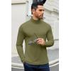 imageCOOFANDY Mens Slim Fit Basic Turtleneck TShirt Long Sleeve Solid T Shirts Casual Knit Pullover Thermal TopsArmy Green