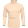 imageCOOFANDY Mens Slim Fit Basic Turtleneck TShirt Long Sleeve Solid T Shirts Casual Knit Pullover Thermal TopsBeige
