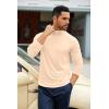 imageCOOFANDY Mens Slim Fit Basic Turtleneck TShirt Long Sleeve Solid T Shirts Casual Knit Pullover Thermal TopsBeige