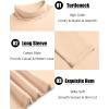 imageCOOFANDY Mens Slim Fit Basic Turtleneck TShirt Long Sleeve Solid T Shirts Casual Knit Pullover Thermal TopsBeige