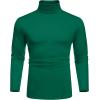imageCOOFANDY Mens Slim Fit Basic Turtleneck TShirt Long Sleeve Solid T Shirts Casual Knit Pullover Thermal TopsDark Green