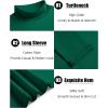 imageCOOFANDY Mens Slim Fit Basic Turtleneck TShirt Long Sleeve Solid T Shirts Casual Knit Pullover Thermal TopsDark Green