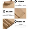 imageCOOFANDY Mens Slim Fit Basic Turtleneck TShirt Long Sleeve Solid T Shirts Casual Knit Pullover Thermal TopsKhaki