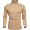 imageCOOFANDY Mens Slim Fit Basic Turtleneck TShirt Long Sleeve Solid T Shirts Casual Knit Pullover Thermal TopsKhaki