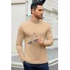 imageCOOFANDY Mens Slim Fit Basic Turtleneck TShirt Long Sleeve Solid T Shirts Casual Knit Pullover Thermal TopsKhaki