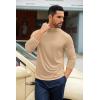 imageCOOFANDY Mens Slim Fit Basic Turtleneck TShirt Long Sleeve Solid T Shirts Casual Knit Pullover Thermal TopsKhaki