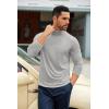 imageCOOFANDY Mens Slim Fit Basic Turtleneck TShirt Long Sleeve Solid T Shirts Casual Knit Pullover Thermal TopsLight Grey