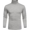 imageCOOFANDY Mens Slim Fit Basic Turtleneck TShirt Long Sleeve Solid T Shirts Casual Knit Pullover Thermal TopsLight Grey