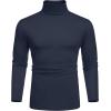 imageCOOFANDY Mens Slim Fit Basic Turtleneck TShirt Long Sleeve Solid T Shirts Casual Knit Pullover Thermal TopsNavy Blue