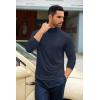 imageCOOFANDY Mens Slim Fit Basic Turtleneck TShirt Long Sleeve Solid T Shirts Casual Knit Pullover Thermal TopsNavy Blue