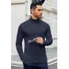 imageCOOFANDY Mens Slim Fit Basic Turtleneck TShirt Long Sleeve Solid T Shirts Casual Knit Pullover Thermal TopsNavy Blue