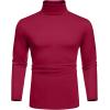 imageCOOFANDY Mens Slim Fit Basic Turtleneck TShirt Long Sleeve Solid T Shirts Casual Knit Pullover Thermal TopsWine Red