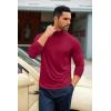 imageCOOFANDY Mens Slim Fit Basic Turtleneck TShirt Long Sleeve Solid T Shirts Casual Knit Pullover Thermal TopsWine Red