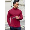 imageCOOFANDY Mens Slim Fit Basic Turtleneck TShirt Long Sleeve Solid T Shirts Casual Knit Pullover Thermal TopsWine Red