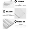 imageCOOFANDY Mens Slim Fit Basic Turtleneck TShirt Long Sleeve Solid T Shirts Casual Knit Pullover Thermal TopsYblackwhite
