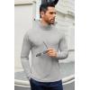 imageCOOFANDY Mens Slim Fit Basic Turtleneck TShirt Long Sleeve Solid T Shirts Casual Knit Pullover Thermal TopsYnavy Bluelight Grey