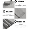 imageCOOFANDY Mens Slim Fit Basic Turtleneck TShirt Long Sleeve Solid T Shirts Casual Knit Pullover Thermal TopsYnavy Bluelight Grey