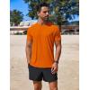 imageCOOFANDY Mens Swim Shirt Short Sleeve UPF 50 Sun Protection Shirt Rah Guard Athletic Quick Dry T ShirtsOrange