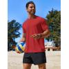 imageCOOFANDY Mens Swim Shirt Short Sleeve UPF 50 Sun Protection Shirt Rah Guard Athletic Quick Dry T ShirtsRed