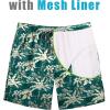 imageCOOFANDY Mens Swim Trunks 7 inch Bathing Suit with Mesh Liner Swim Shorts Board Short SwimsuitBlue Green Coconut Tree