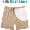 imageCOOFANDY Mens Swim Trunks 7 inch Bathing Suit with Mesh Liner Swim Shorts Board Short SwimsuitKhaki