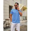 imageCOOFANDY Mens TShirts Short Sleeve Crew Neck T Shirts Casual Classic Basic Tee ShirtsLight Blue