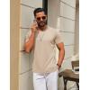 imageCOOFANDY Mens TShirts Short Sleeve Crew Neck T Shirts Casual Classic Basic Tee ShirtsLight Khaki