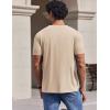 imageCOOFANDY Mens TShirts Short Sleeve Crew Neck T Shirts Casual Classic Basic Tee ShirtsLight Khaki