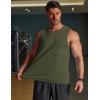imageCOOFANDY Mens Workout Tank Tops Quick Dry UPF 50 Muscle Sleeveless Shirts Gym Athletic Running Summer Beach Swim ShirtArmy Green