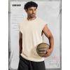 imageCOOFANDY Mens Workout Tank Tops Summer Sleeveless Tee Shirts Casual Stylish Gym Muscle Shirt Loose Fit for BasketballBeige