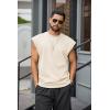 imageCOOFANDY Mens Workout Tank Tops Summer Sleeveless Tee Shirts Casual Stylish Gym Muscle Shirt Loose Fit for BasketballBeige