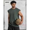 imageCOOFANDY Mens Workout Tank Tops Summer Sleeveless Tee Shirts Casual Stylish Gym Muscle Shirt Loose Fit for BasketballDark Army Green