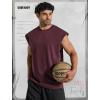imageCOOFANDY Mens Workout Tank Tops Summer Sleeveless Tee Shirts Casual Stylish Gym Muscle Shirt Loose Fit for BasketballDark Red
