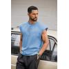 imageCOOFANDY Mens Workout Tank Tops Summer Sleeveless Tee Shirts Casual Stylish Gym Muscle Shirt Loose Fit for BasketballLight Blue
