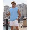 imageCOOFANDY Mens Workout Tank Tops Summer Sleeveless Tee Shirts Casual Stylish Gym Muscle Shirt Loose Fit for BasketballLight Blue