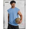 imageCOOFANDY Mens Workout Tank Tops Summer Sleeveless Tee Shirts Casual Stylish Gym Muscle Shirt Loose Fit for BasketballLight Blue
