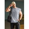 imageCOOFANDY Mens Workout Tank Tops Summer Sleeveless Tee Shirts Casual Stylish Gym Muscle Shirt Loose Fit for BasketballLight Grey