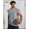imageCOOFANDY Mens Workout Tank Tops Summer Sleeveless Tee Shirts Casual Stylish Gym Muscle Shirt Loose Fit for BasketballLight Grey