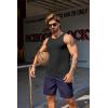 imageCOOFANDY Mens Workout Tank Tops UPF 50 Sleeveless Gym Muscle Shirts Cooling Quick Dry Bodybuilding Tanks for Swim BeachBlackDark BlueLight Gray