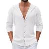 imageCOOFANDY Mens Casual Button Down Shirt Summer Beach Shirts Lightweight Hoodie Sun Protection Coverup for Travel VacationWhite