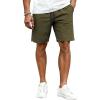 imageCOOFANDY Mens Casual Shorts Cotton Drawstring Elastic Waist Lightweight 9 Chino Golf Shorts Summer Beach ShortsArmy Green