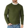 imageCOOFANDY Mens Crewneck Sweater Casual Dress Pullover Sweaters Slim Fit Lightweight Long Sleeve Raglan SweatersArmy Green