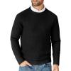 imageCOOFANDY Mens Crewneck Sweater Casual Dress Pullover Sweaters Slim Fit Lightweight Long Sleeve Raglan SweatersBlack