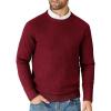 imageCOOFANDY Mens Crewneck Sweater Casual Dress Pullover Sweaters Slim Fit Lightweight Long Sleeve Raglan SweatersDark Red