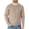 imageCOOFANDY Mens Crewneck Sweater Casual Dress Pullover Sweaters Slim Fit Lightweight Long Sleeve Raglan SweatersLight Coffee