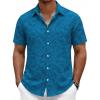 imageCOOFANDY Mens Hawaiian Shirts Short Sleeve Button Down Aloha Shirts Summer Vacation Beach ShirtsBluebanana Leaf