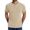 imageCOOFANDY Mens Henley Shirts Cotton Short Sleeve Casual TShirt Button Henley Basic Tee Lightweight Summer TopCoffee
